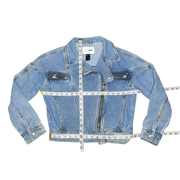 X Small Fashion Nova Denim Blue Jean Jacket Womens OUTERWEAR Distressed - Picture 2 of 7